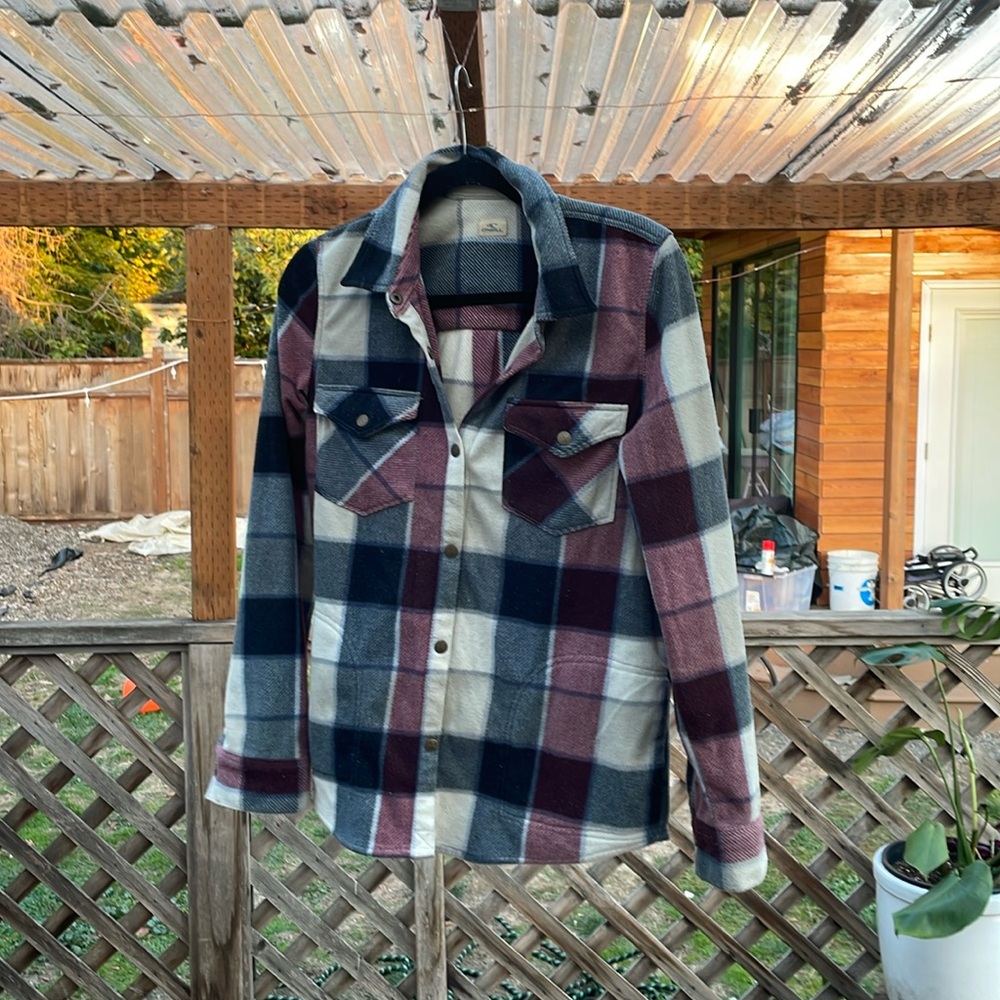 O’Neill plaid fleece shirt jacket